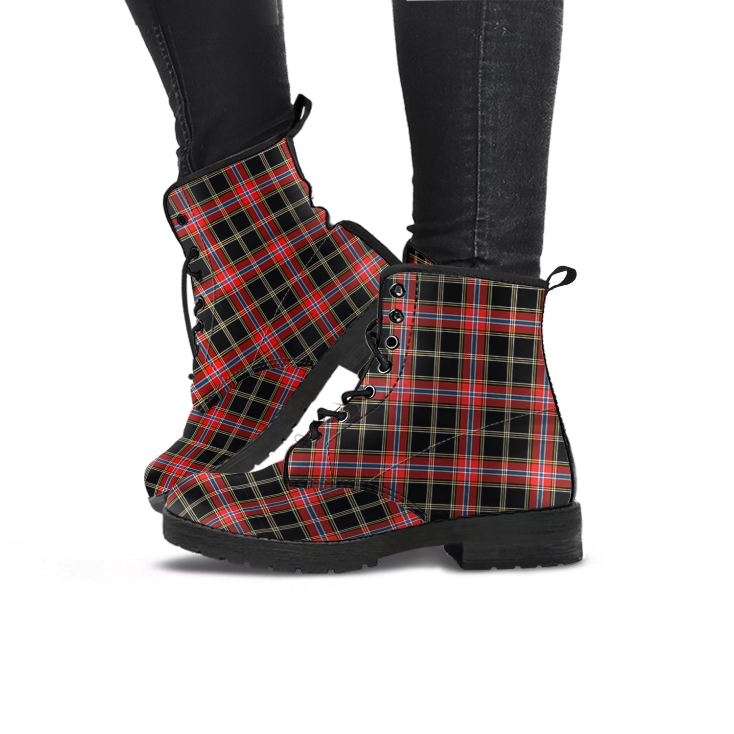 Norwegian Night Tartan Leather Boots - Tartan Vibes Clothing