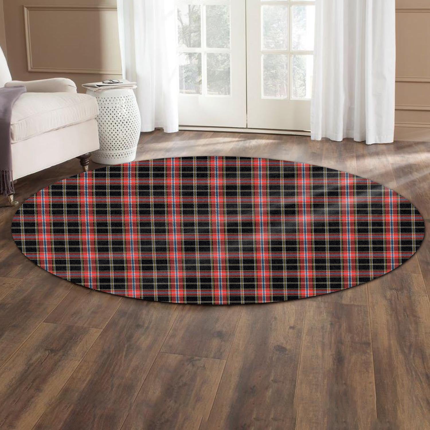 Norwegian Night Tartan Round Rug - Tartan Vibes Clothing