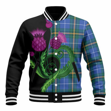 Nova Scotia Province Canada Tartan Baseball Jacket Traditional Scottish Thistle