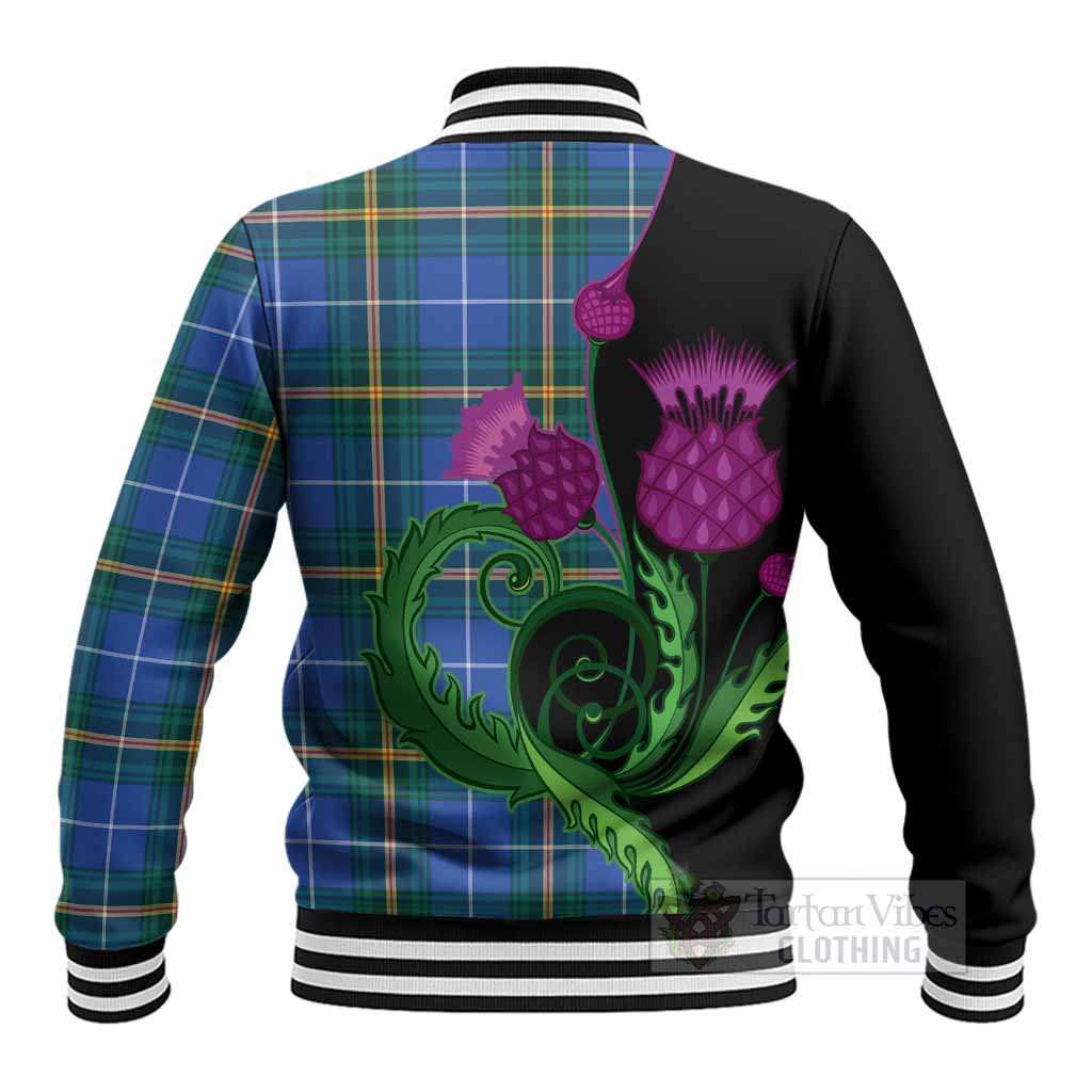 Nova Scotia Province Canada Tartan Baseball Jacket Traditional Scottish Thistle