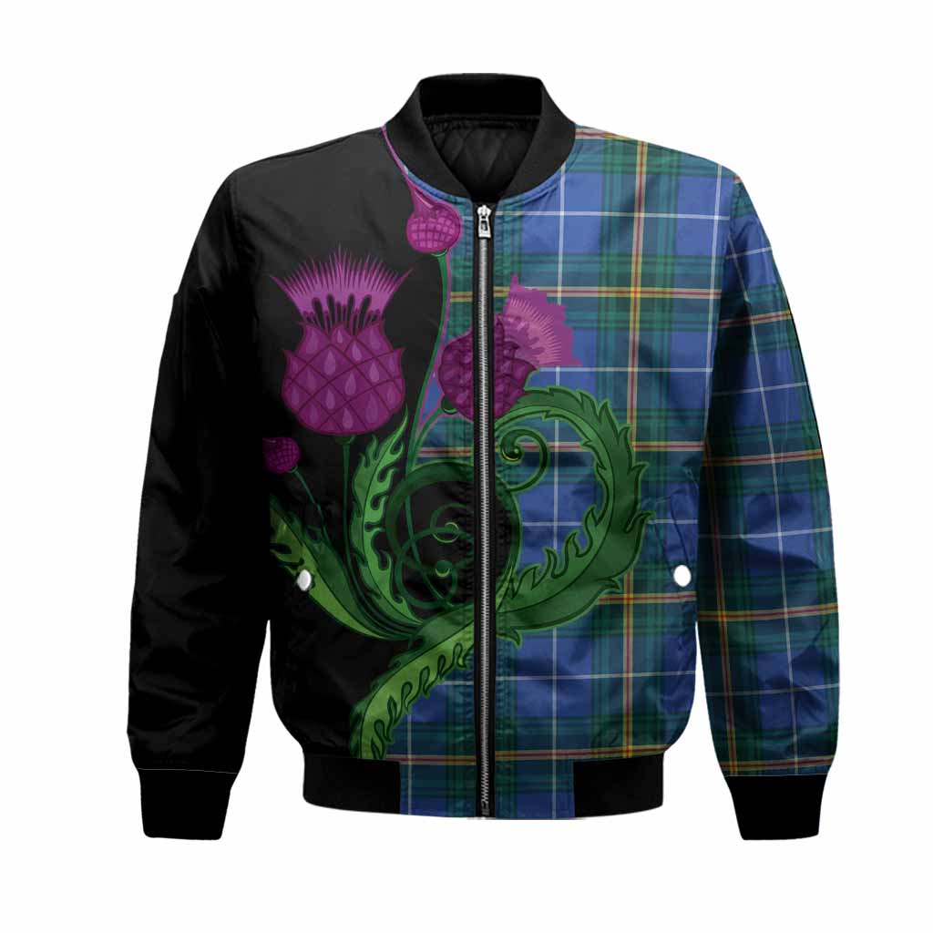 Nova Scotia Province Canada Tartan Bomber Jacket Traditional Scottish Thistle