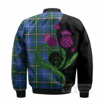 Nova Scotia Province Canada Tartan Bomber Jacket Traditional Scottish Thistle