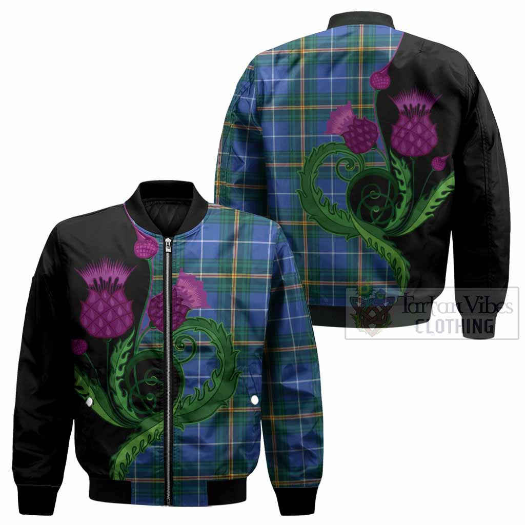 Nova Scotia Province Canada Tartan Bomber Jacket Traditional Scottish Thistle