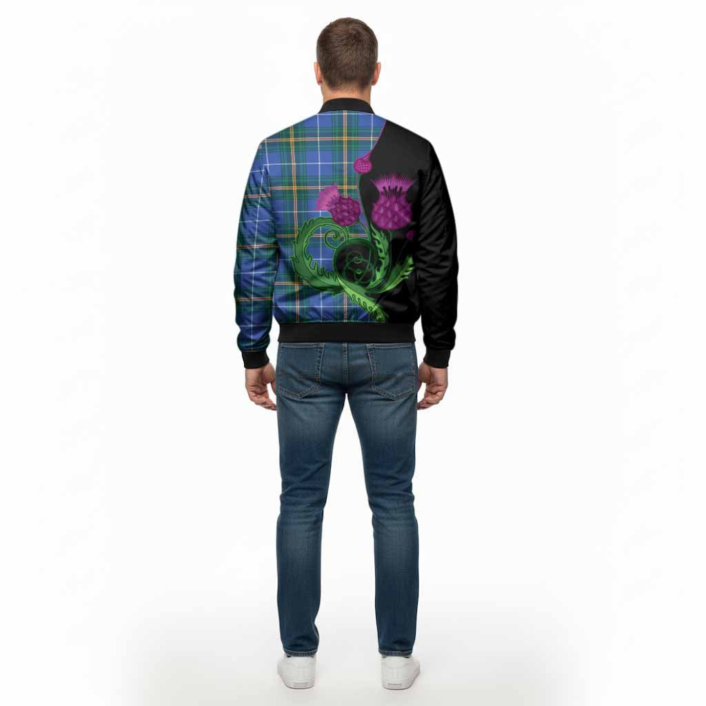 Nova Scotia Province Canada Tartan Bomber Jacket Traditional Scottish Thistle