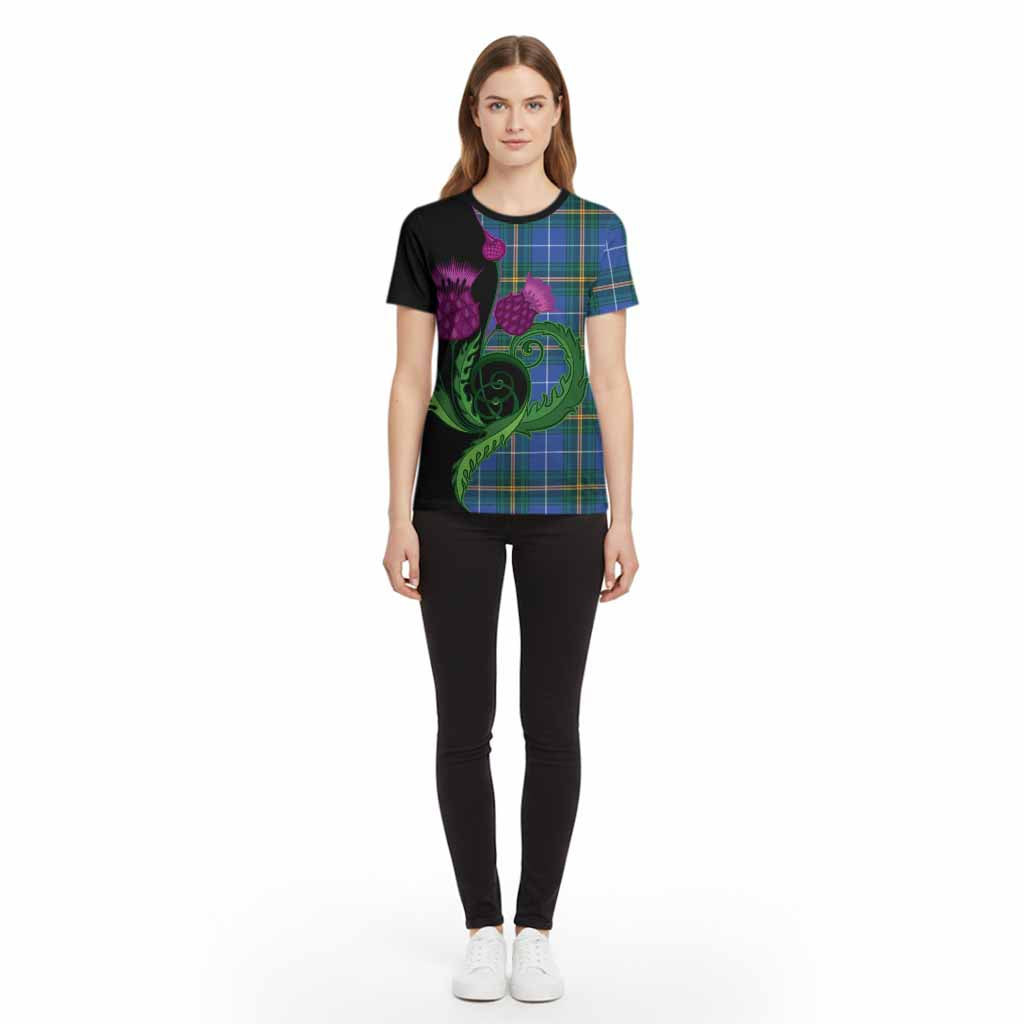 Nova Scotia Province Canada Tartan Cotton T-shirt Traditional Scottish Thistle