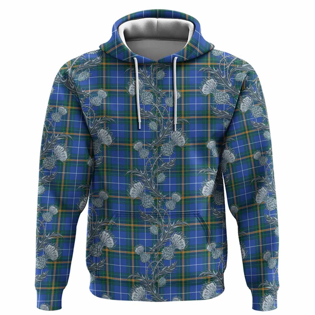 Nova Scotia Province Canada Tartan Hoodie Seamless Scottish Thistle Flowers