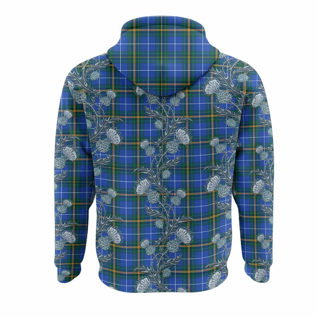 Nova Scotia Province Canada Tartan Hoodie Seamless Scottish Thistle Flowers