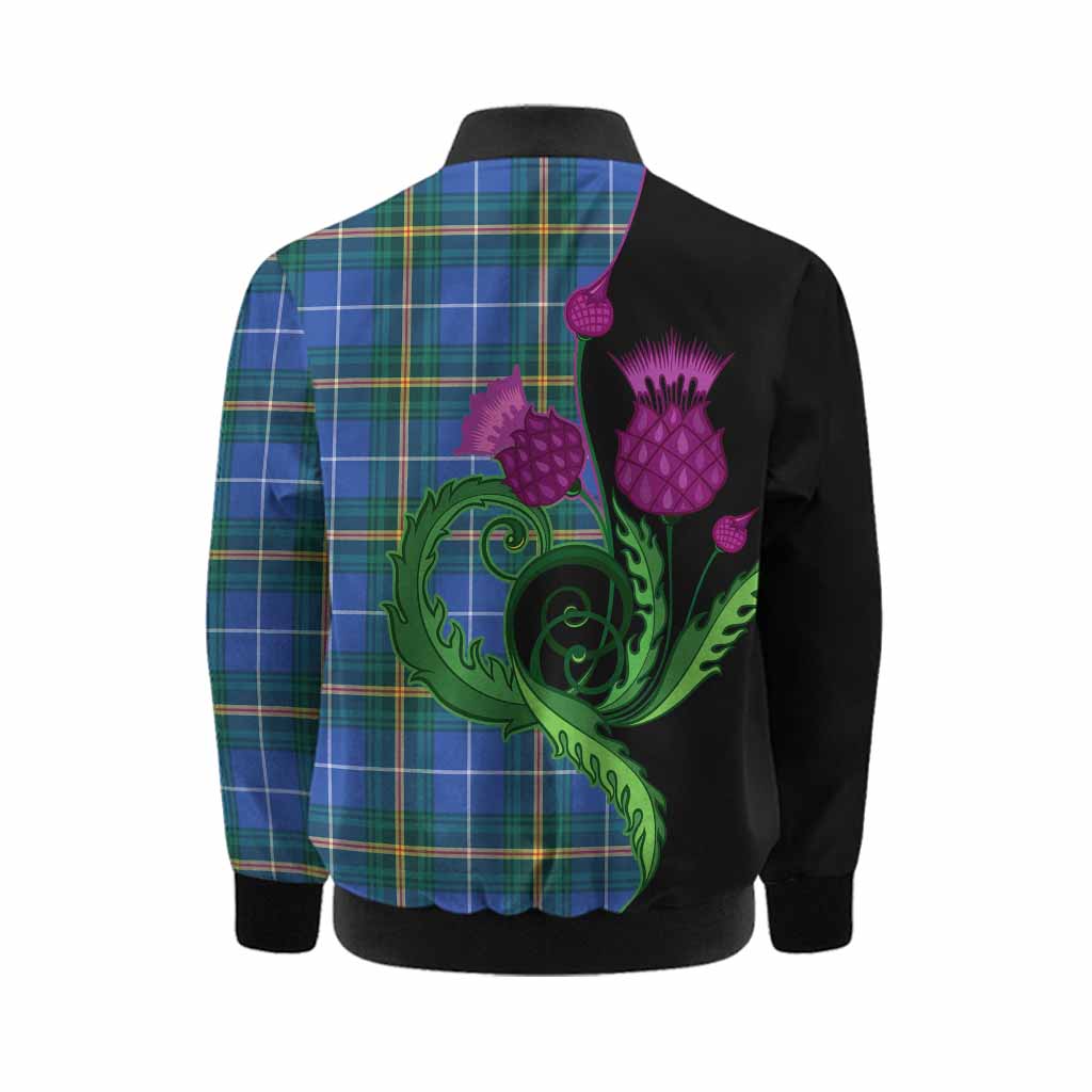 Nova Scotia Province Canada Tartan Kid Bomber Jacket Traditional Scottish Thistle