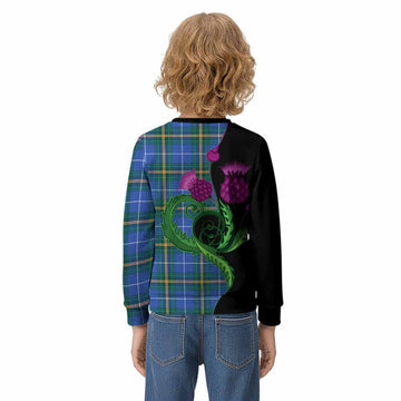 Nova Scotia Province Canada Tartan Kid Knitted Sweatshirt Traditional Scottish Thistle