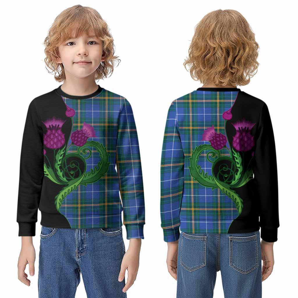 Nova Scotia Province Canada Tartan Kid Knitted Sweatshirt Traditional Scottish Thistle
