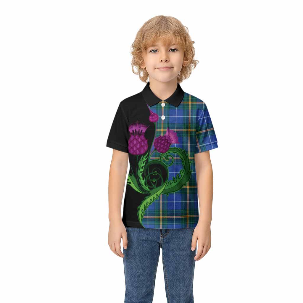 Nova Scotia Province Canada Tartan Kid Polo Shirt Traditional Scottish Thistle