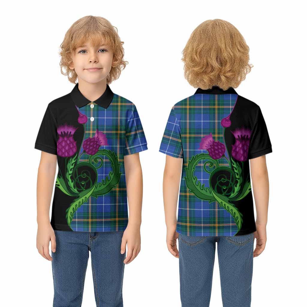 Nova Scotia Province Canada Tartan Kid Polo Shirt Traditional Scottish Thistle