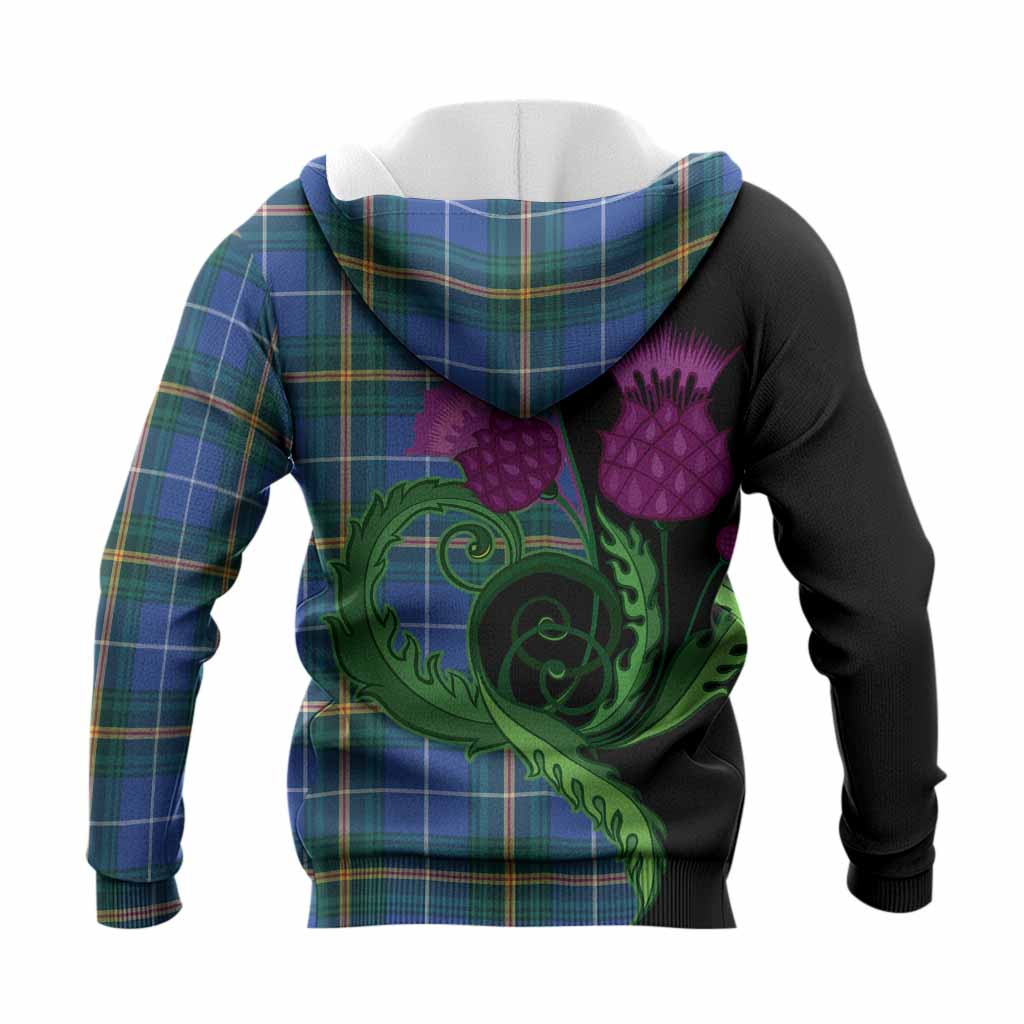 Nova Scotia Province Canada Tartan Knitted Hoodie Traditional Scottish Thistle