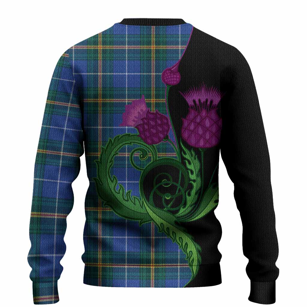 Nova Scotia Province Canada Tartan Knitted Sweater Traditional Scottish Thistle