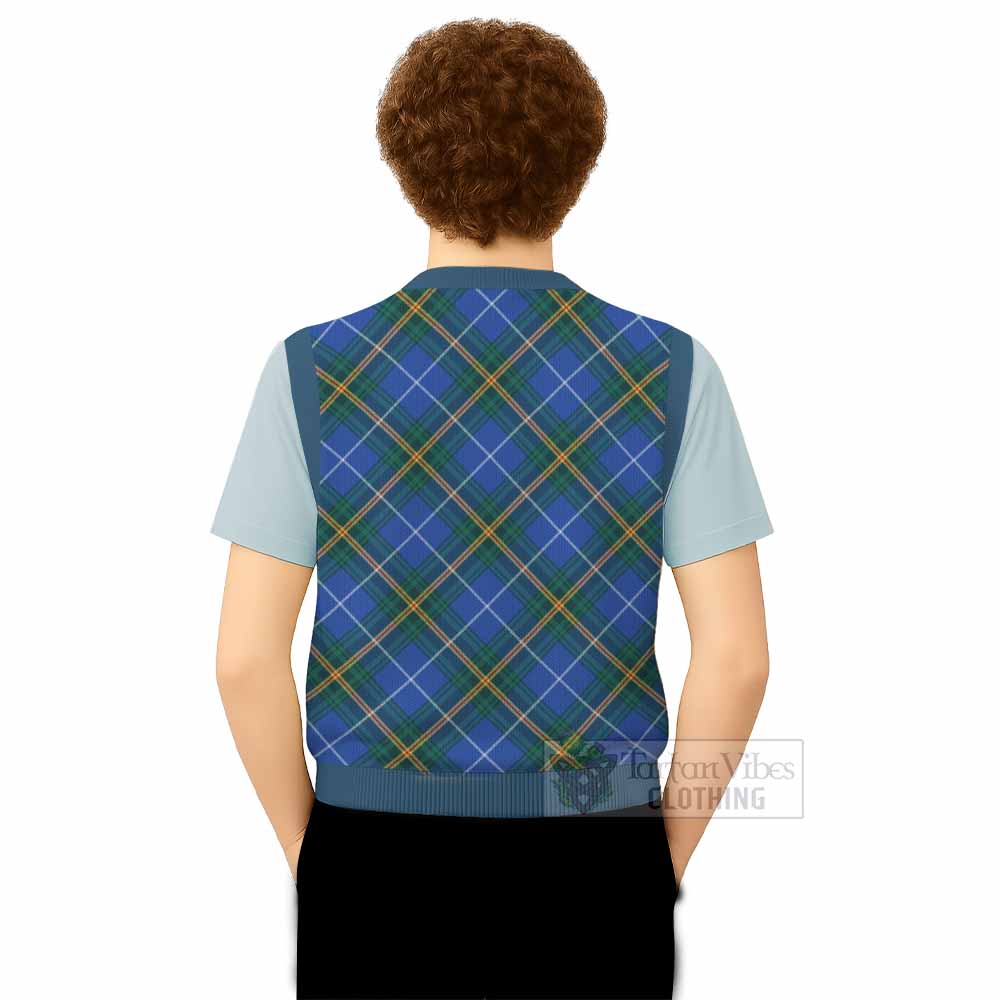 Nova Scotia Province Canada Tartan  Knitted V-Neck Vest Cross Style