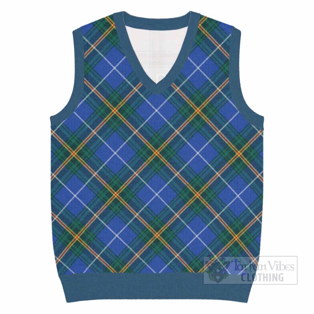 Nova Scotia Province Canada Tartan  Knitted V-Neck Vest Cross Style