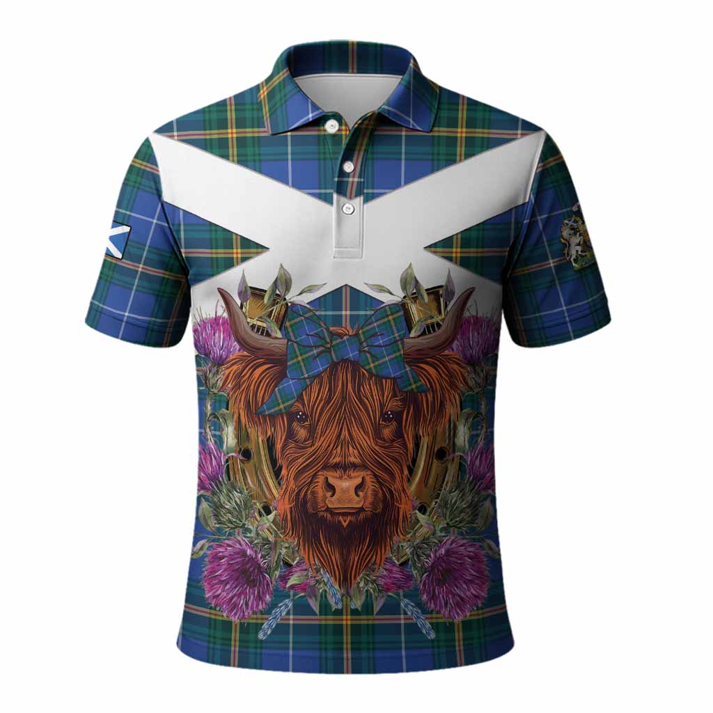 Nova Scotia Province Canada Tartan Polo Shirt Scottish Thistle Heilan Coo