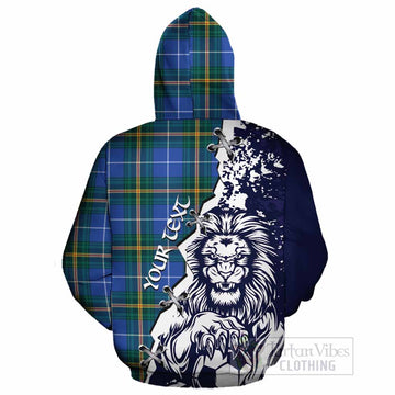Nova Scotia Province Canada Tartan Scottish Cotton Hoodie Angry Lion With Soccer Ball Style