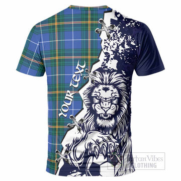 Nova Scotia Province Canada Tartan Scottish T-Shirt Angry Lion With Soccer Ball Style