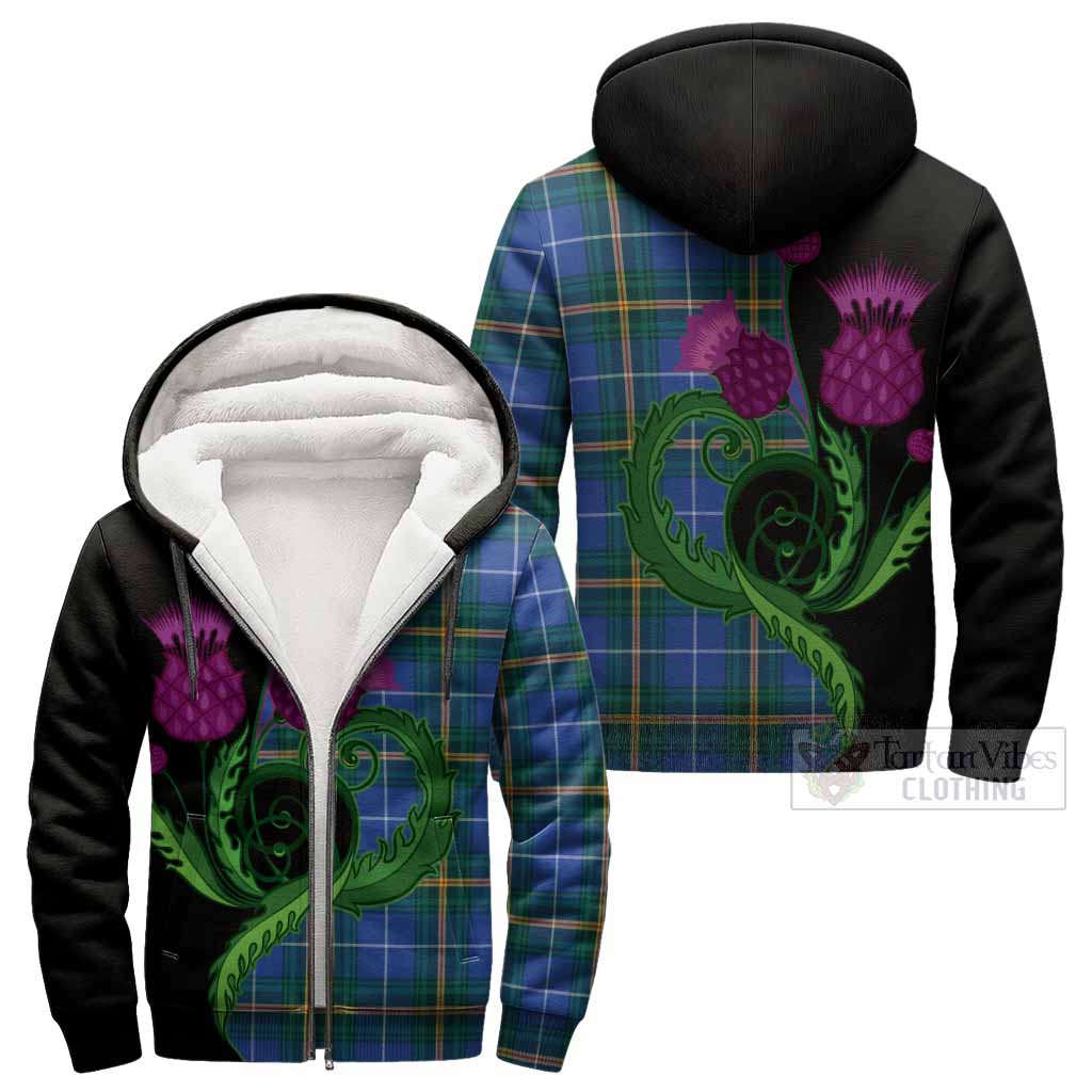 Nova Scotia Province Canada Tartan Sherpa Hoodie Traditional Scottish Thistle