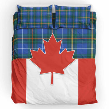 Nova Scotia Tartan Bedding Set Canada Maple Leaf Half Style UK Bedding Set UK King 91*87 inch - Tartan Vibes Clothing