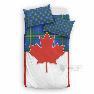 Nova Scotia Tartan Bedding Set Canada Maple Leaf Half Style UK Bedding Set UK Double 79*79 inch - Tartan Vibes Clothing
