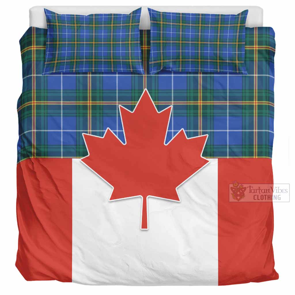 Nova Scotia Tartan Bedding Set Canada Maple Leaf Half Style UK Bedding Set UK Super King 104*94 inch - Tartan Vibes Clothing
