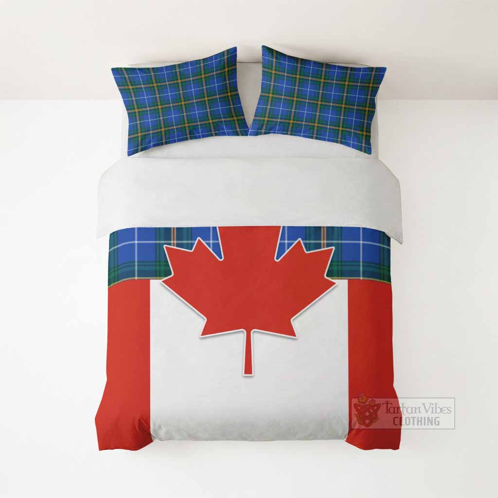 Nova Scotia Tartan Bedding Set Canada Maple Leaf Half Style - Tartan Vibes Clothing