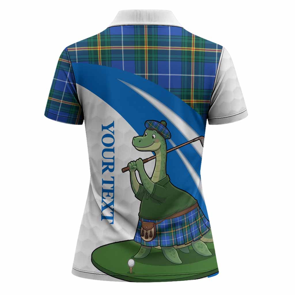 Nova Scotia Tartan Crest Golf Nessie Women Polo Shirt Loch Ness Monster Sporty Style