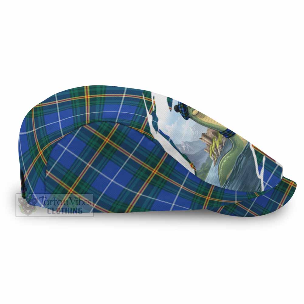 Nova Scotia Tartan Loch Ness Monster Scottish Heritage Art Flat Cap, Jeff Cap