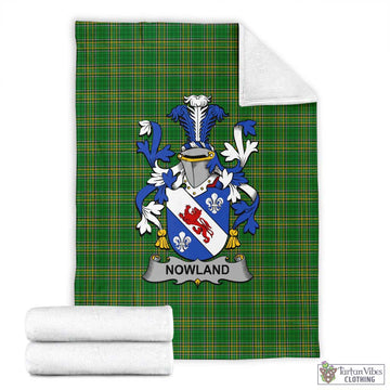 Nowland Irish Clan Tartan Blanket with Coat of Arms X-Large 59 x 79 inches 150 x 200 cm - Tartan Vibes Clothing