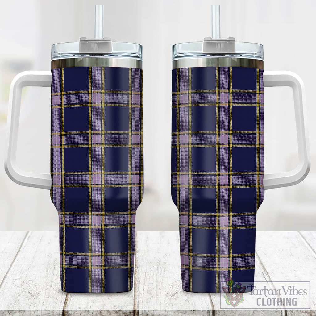 Tartan Vibes Clothing Nunavut Territory Canada Tartan Tumbler with Handle