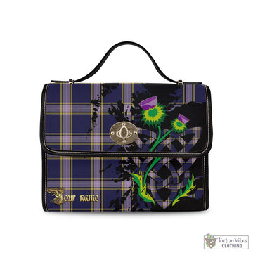 Nunavut Territory Canada Tartan Waterproof Canvas Bag with Scotland Map and Thistle Celtic Accents