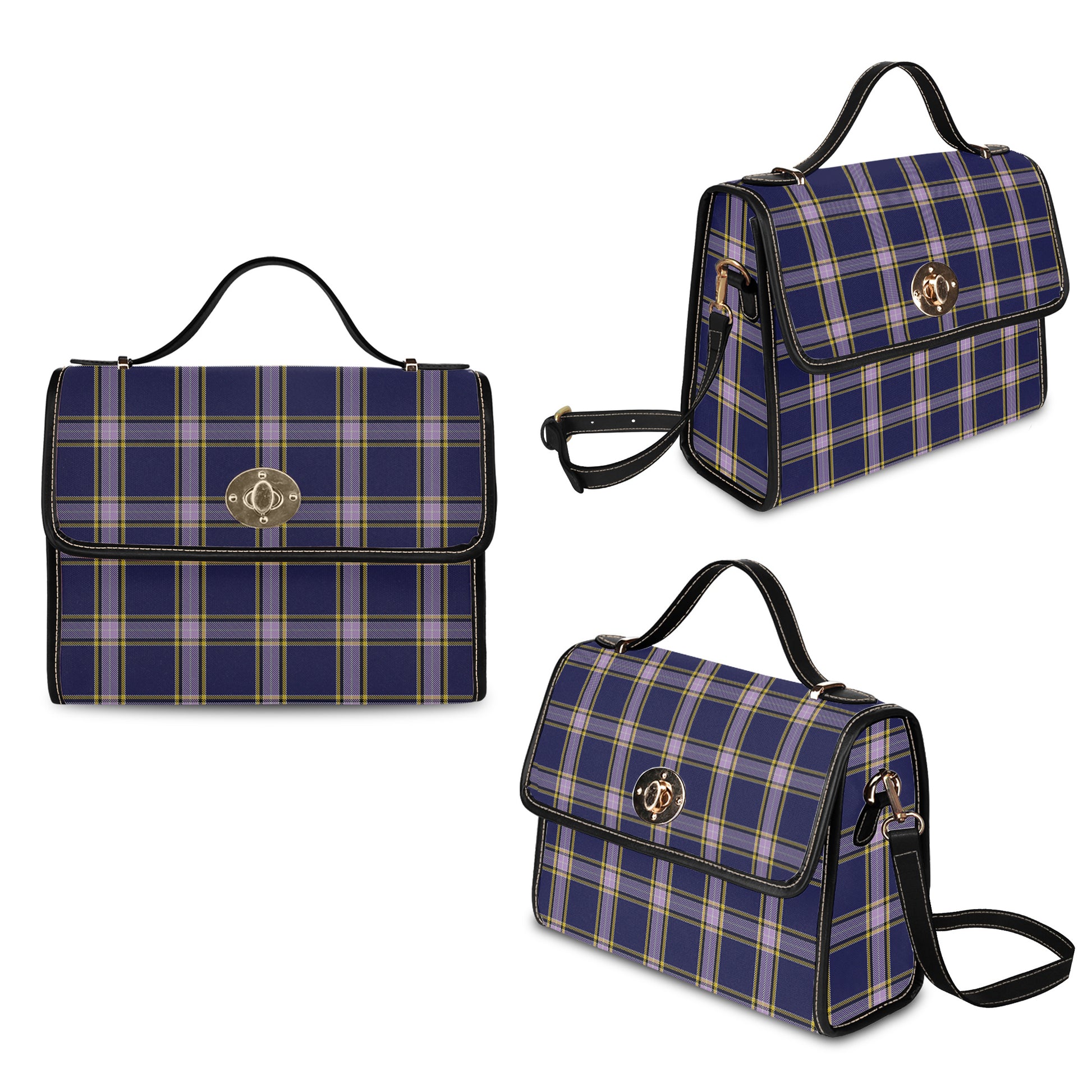 nunavut-territory-canada-tartan-leather-strap-waterproof-canvas-bag