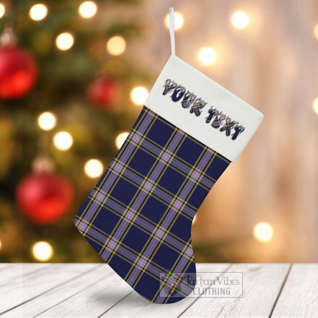 Tartan Vibes Clothing Nunavut Territory Canada Tartan Christmas Stocking with Personalized Text