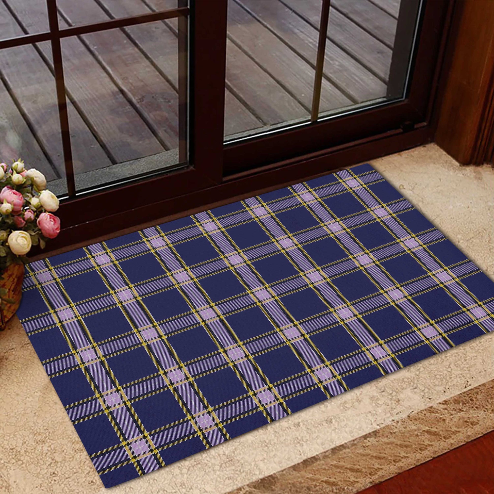 Nunavut Territory Canada Tartan Rubber Doormat L 60*90cm - Tartan Vibes Clothing