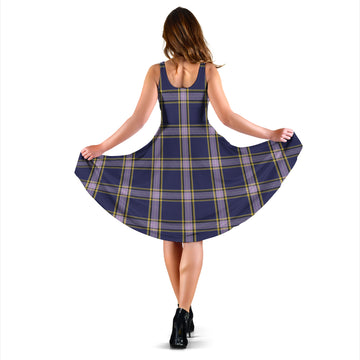 Nunavut Territory Canada Tartan Sleeveless Midi Womens Dress