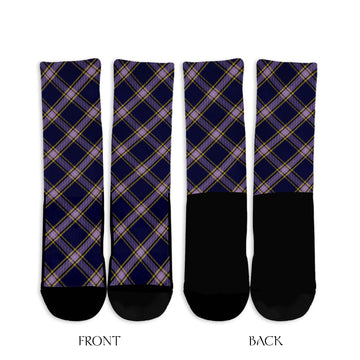 Nunavut Territory Canada Tartan Crew Socks Cross Style