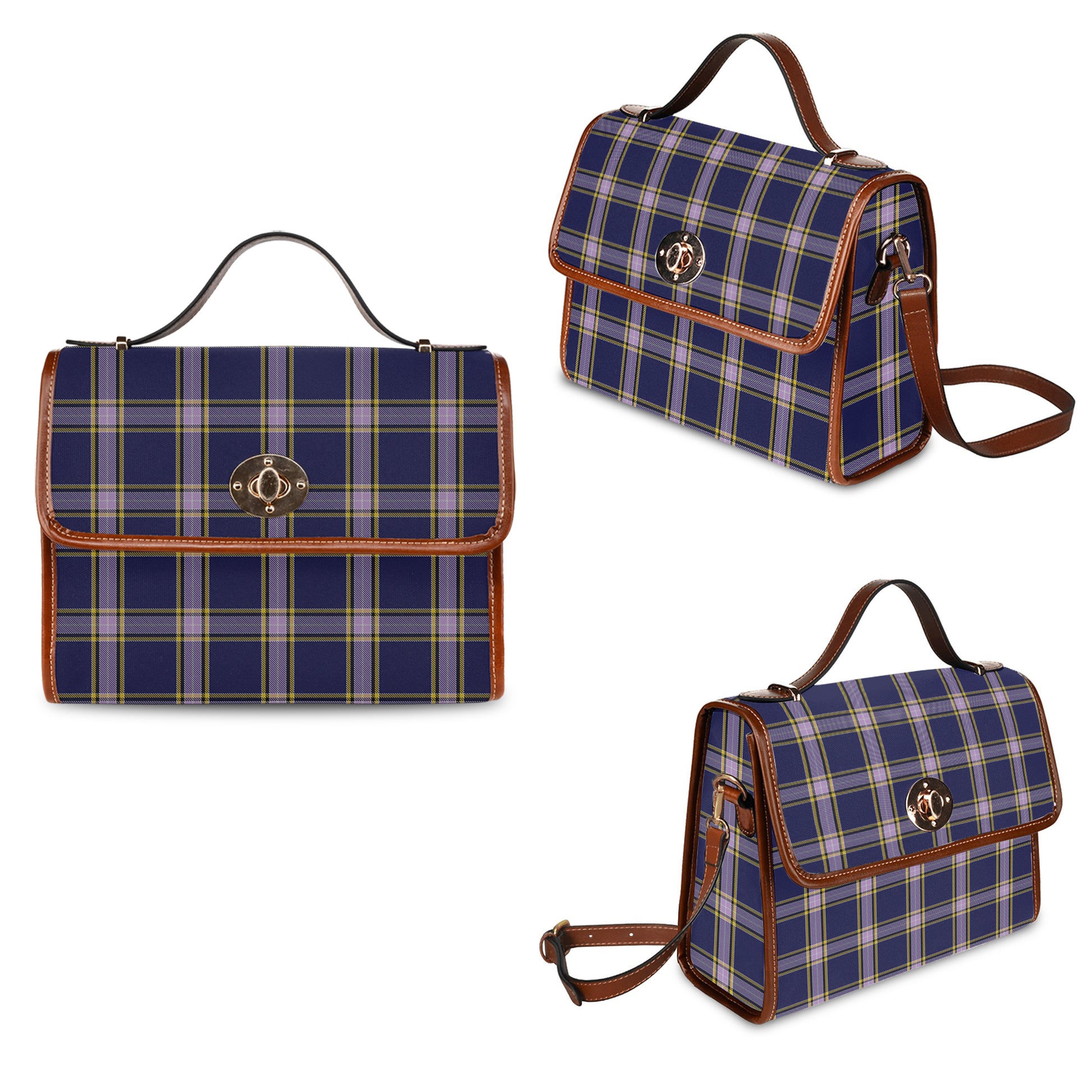 nunavut-territory-canada-tartan-leather-strap-waterproof-canvas-bag