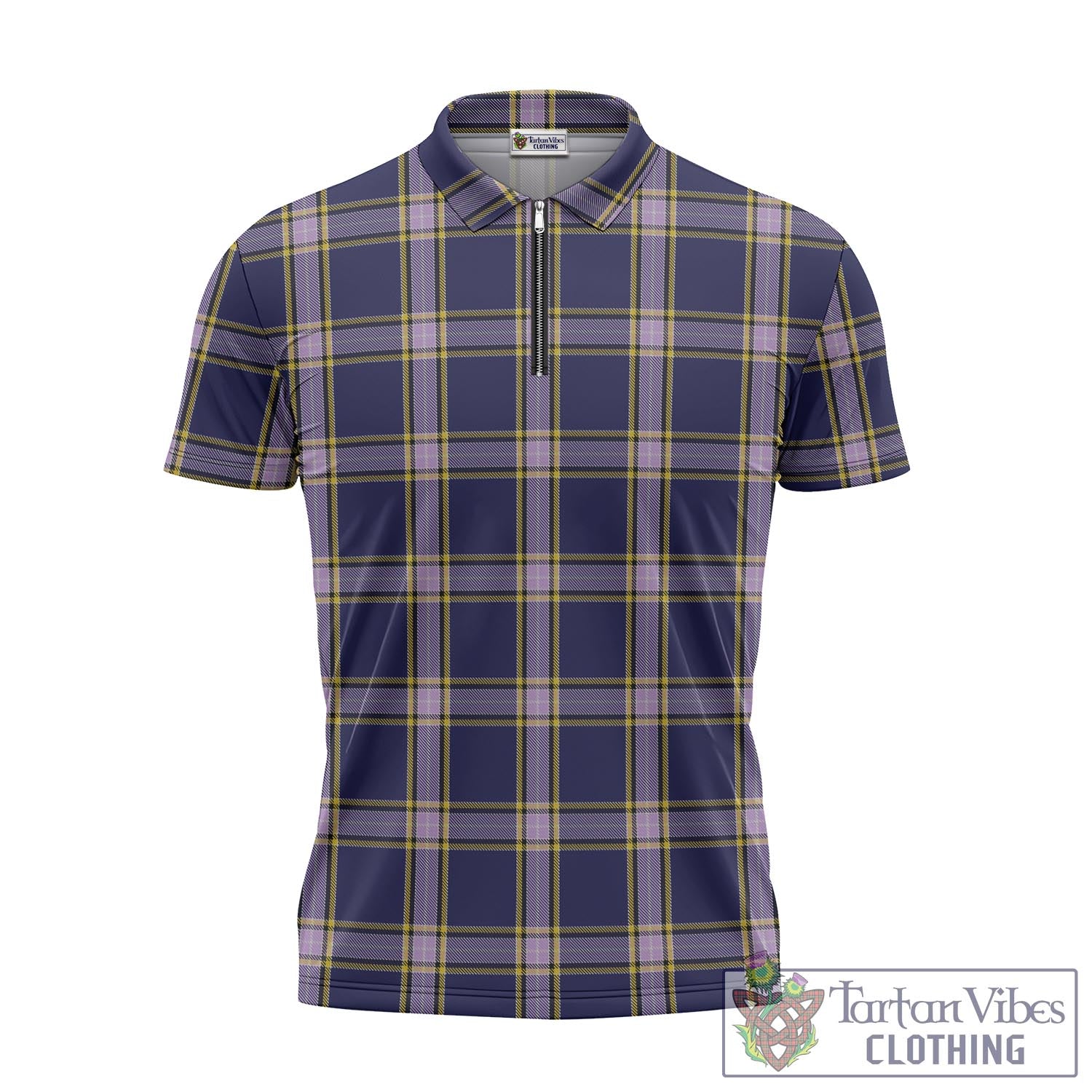 Tartan Vibes Clothing Nunavut Territory Canada Tartan Zipper Polo Shirt