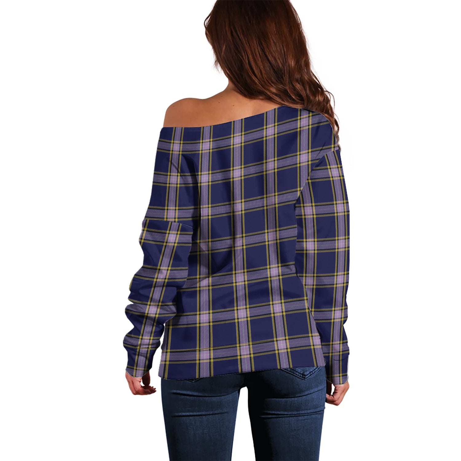 Nunavut Territory Canada Tartan Off Shoulder Women Sweater - Tartanvibesclothing