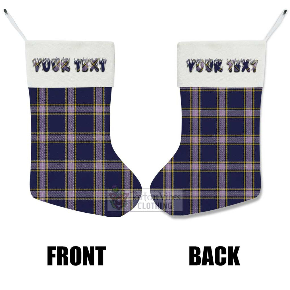 Tartan Vibes Clothing Nunavut Territory Canada Tartan Christmas Stocking with Personalized Text