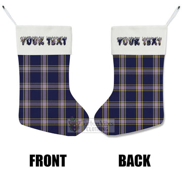Nunavut Territory Canada Tartan Christmas Stocking with Personalized Text