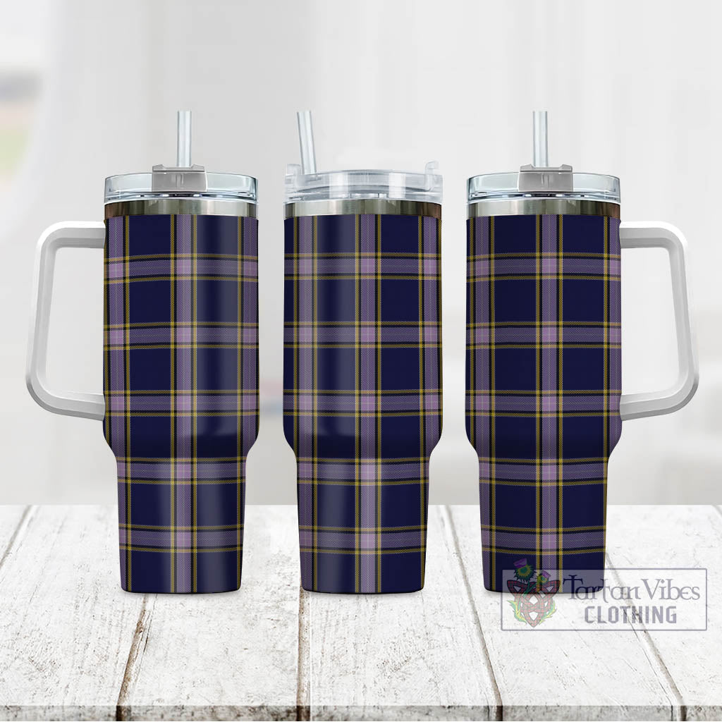 Tartan Vibes Clothing Nunavut Territory Canada Tartan Tumbler with Handle