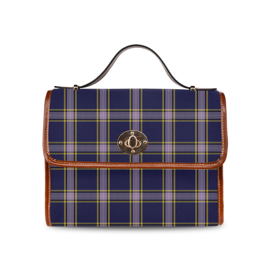 nunavut-territory-canada-tartan-leather-strap-waterproof-canvas-bag
