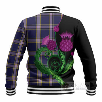 Nunavut Territory Canada Tartan Baseball Jacket Traditional Scottish Thistle
