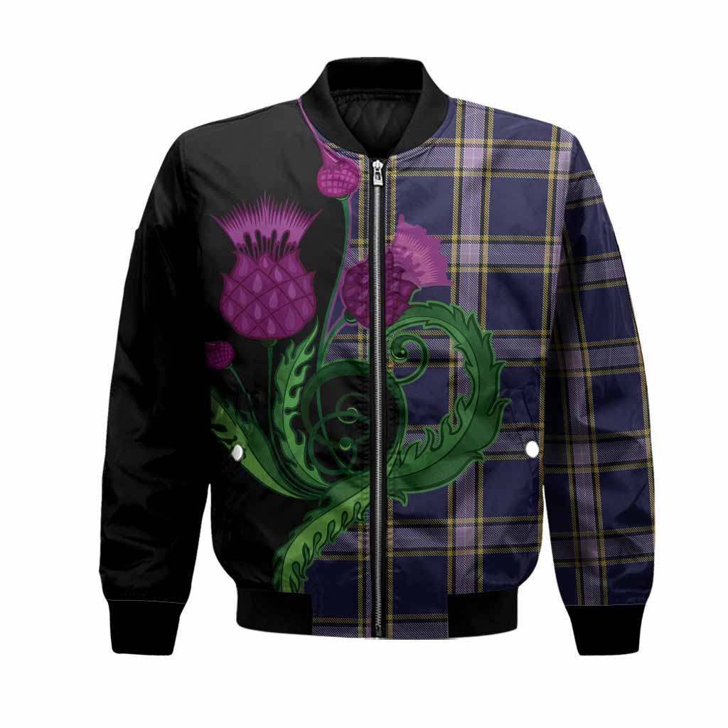 Nunavut Territory Canada Tartan Bomber Jacket Traditional Scottish Thistle