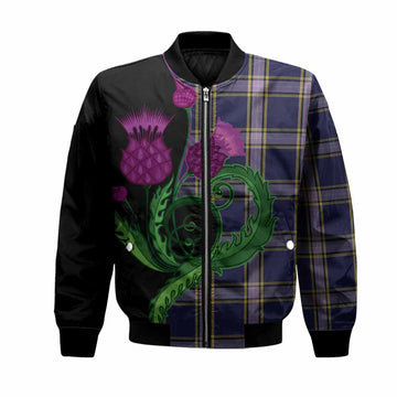 Nunavut Territory Canada Tartan Bomber Jacket Traditional Scottish Thistle