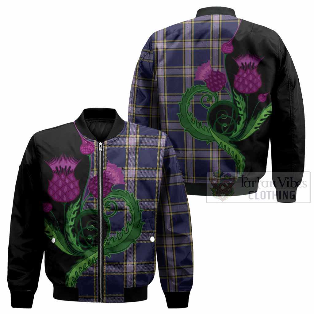 Nunavut Territory Canada Tartan Bomber Jacket Traditional Scottish Thistle