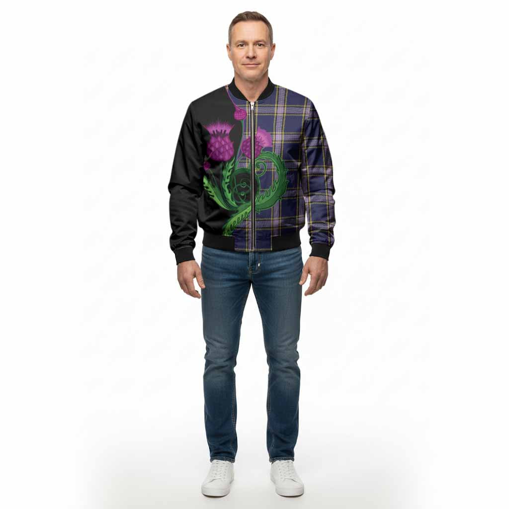 Nunavut Territory Canada Tartan Bomber Jacket Traditional Scottish Thistle